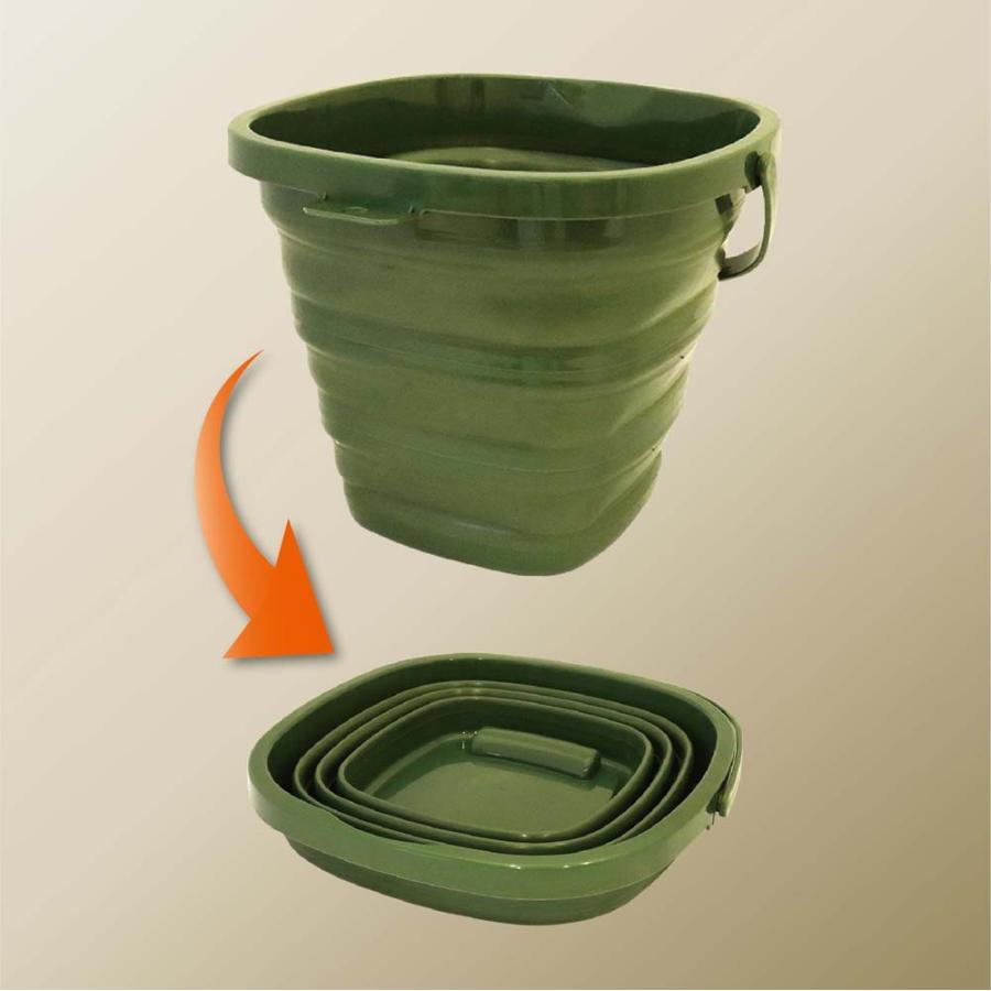 アクセル AXCEL 折りたたみ スクエアバケツ 10L グリーン AXL-455GR 洗車 アウトドア ガーデニング | ブランド登録なし | 02