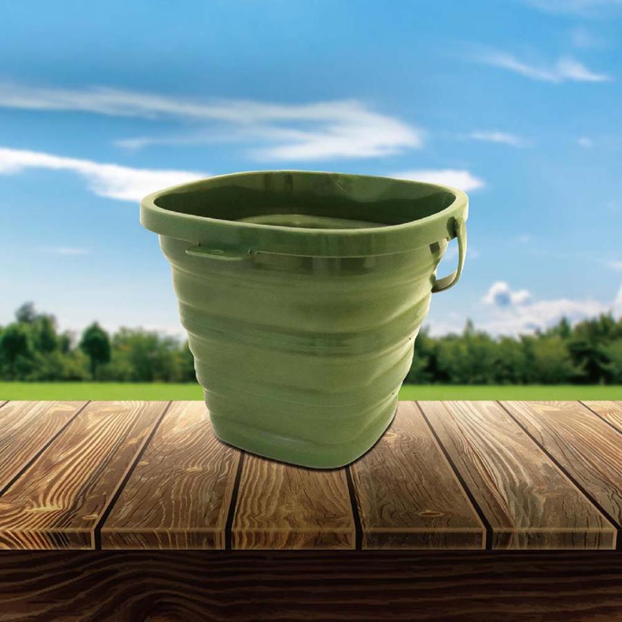 アクセル AXCEL 折りたたみ スクエアバケツ 10L グリーン AXL-455GR 洗車 アウトドア ガーデニング | ブランド登録なし | 03