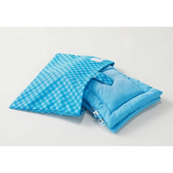 ナカバヤシ　学童用防災ずきん用カバー(チェック柄)　ブルー　BZK-102-B　小学生用 地震 災害 防災 |  | 01