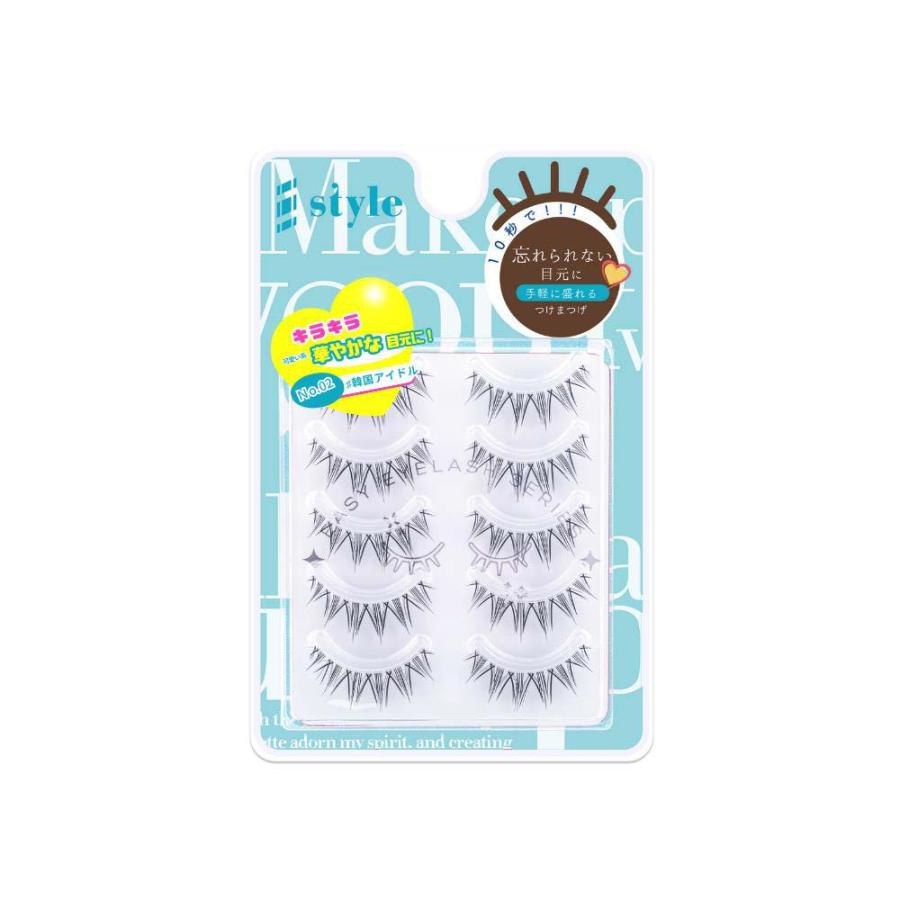 KORE シャープスタイル イージーアイラッシュ 02 5ペア EASY EYELASH SERIES 人気 つけまつげ 品質 透明芯 柔らかい ナチュラル 再利用可能 | ブランド登録なし