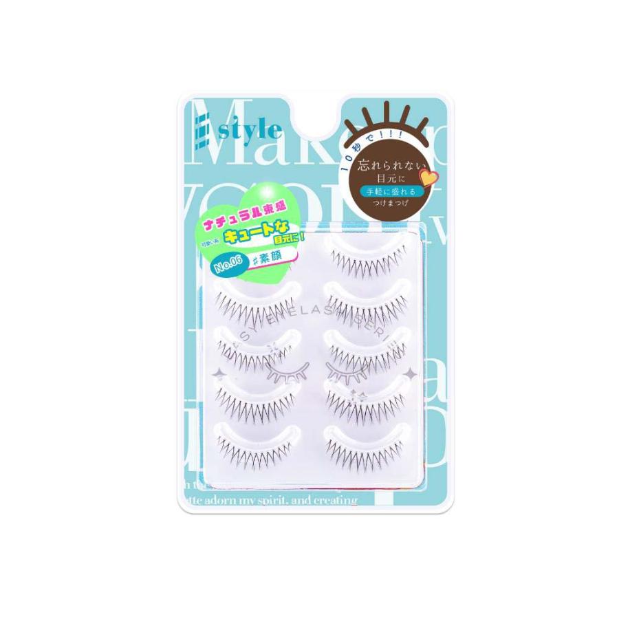 KORE シャープスタイル イージーアイラッシュ 06 5ペア EASY EYELASH SERIES 人気 つけまつげ 品質 透明芯 柔らかい ナチュラル 再利用可能 | ブランド登録なし