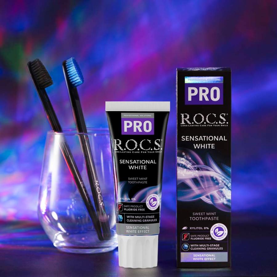 ロックスPRO 歯みがき センセーショナルホワイト フッ素不使用 ROCS PRO 歯磨き粉 ホワイトニング 着色除去 | R.O.C.S. | 01