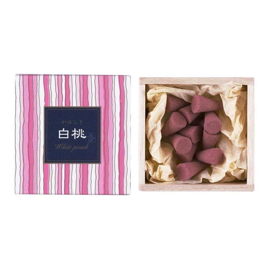 日本香堂 かゆらぎ 白桃 コーン型 12個入 38454 アロマ お香 | かゆらぎ