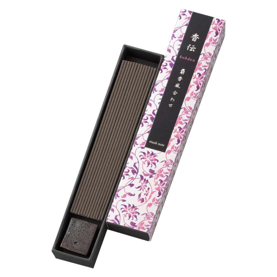 日本香堂 香伝 麝香風合わせ スティック40本入 香立付 38654 線香 アロマ お香 | 日本香堂
