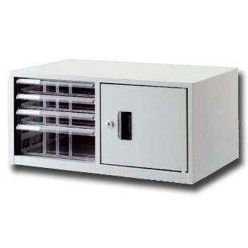 【欠品中:納期未定 入荷次第発送】ナカバヤシ＜Nakabayashi＞ アバンテV2 レターケース A4サイズ 浅型3段・深型１段 扉/カギ付 AL-T44ニューグレー | アバンテV2