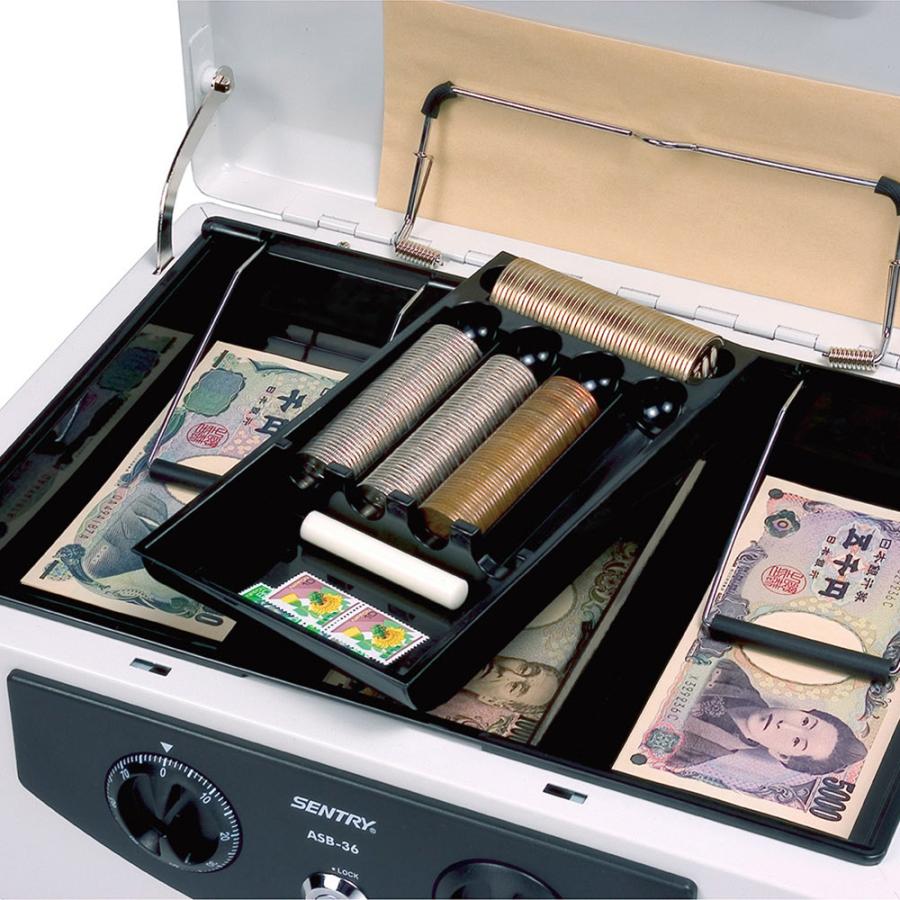 セントリー　手提金庫　キャッシュボックス　ASB-36　 ダイヤルキー＆フラットキー　A4サイズ対応 地震 災害 防災 | セントリー | 02