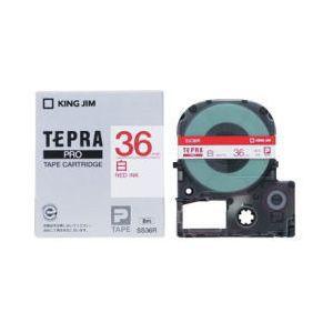 キングジム　テプラPROテープカートリッジ　白/赤文字　36mm　SS36R | TEPRA PRO