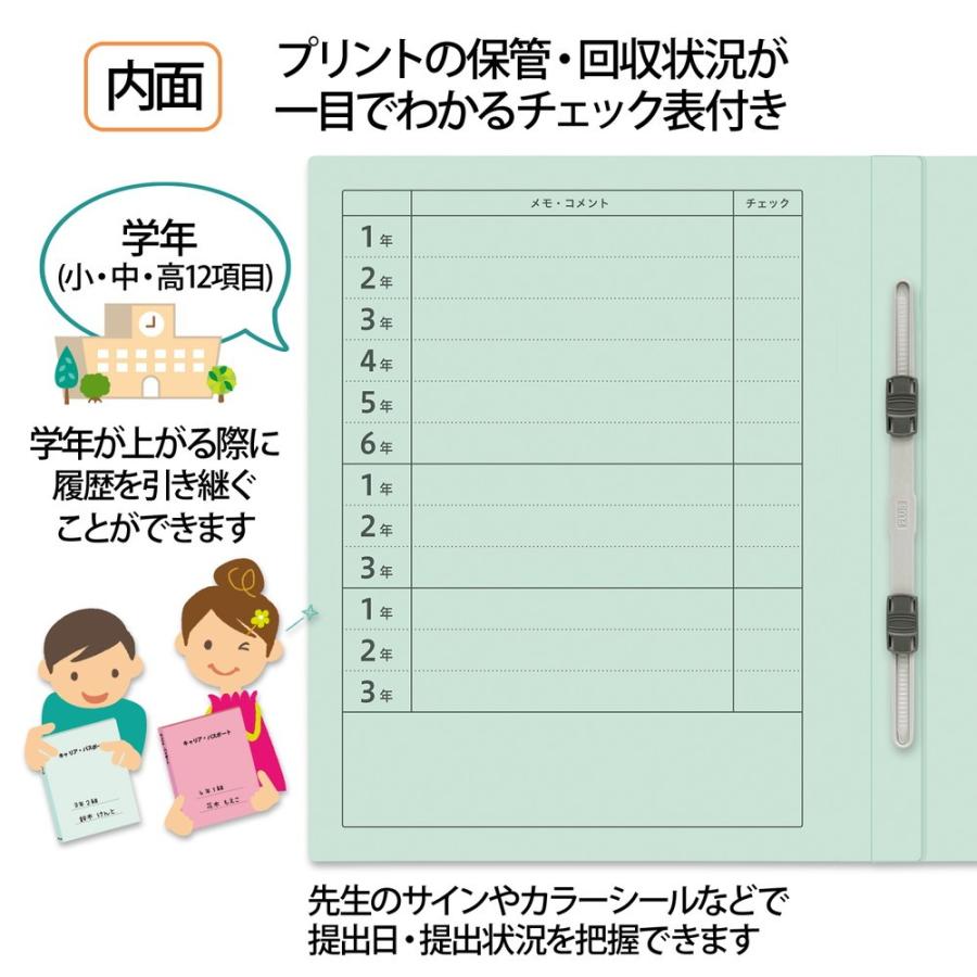プラス(PLUS) ファイル キャリア・パスポート専用フラットファイル 児童・生徒用 ブルー 10冊セット No.021CP 91-385 ×10 | PLUS | 04