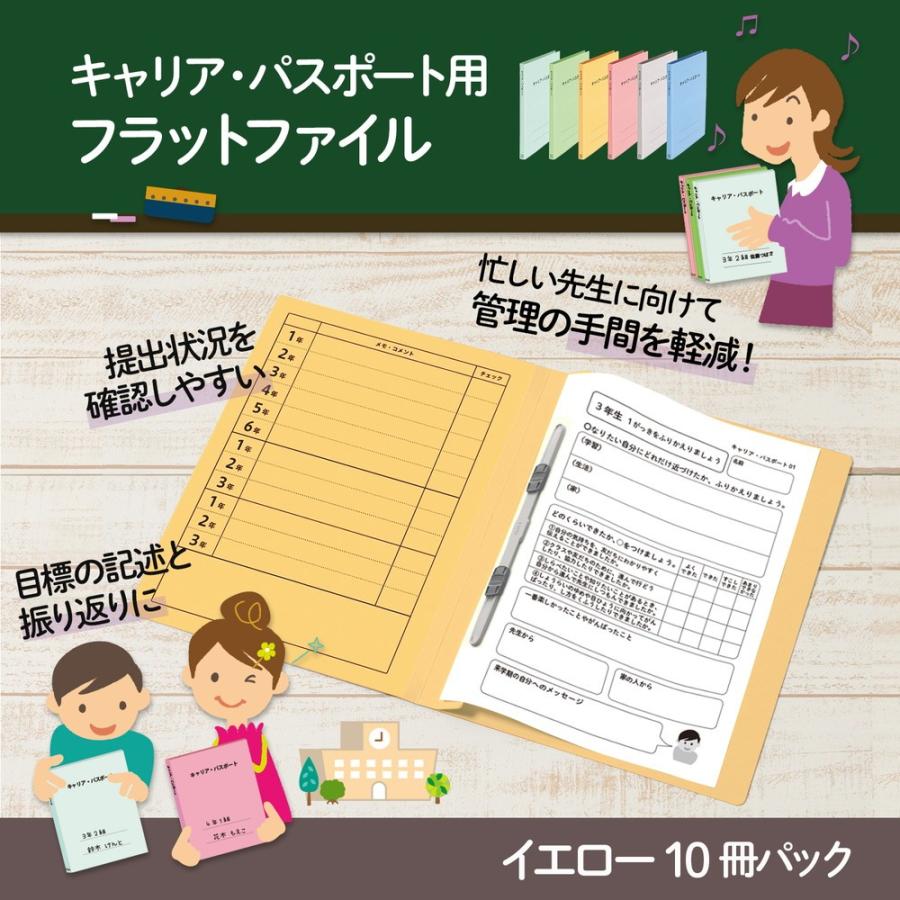 プラス(PLUS) ファイル キャリア・パスポート専用フラットファイル 児童・生徒用 イエロー 10冊セット No.021CP 91-387 ×10 | PLUS | 01