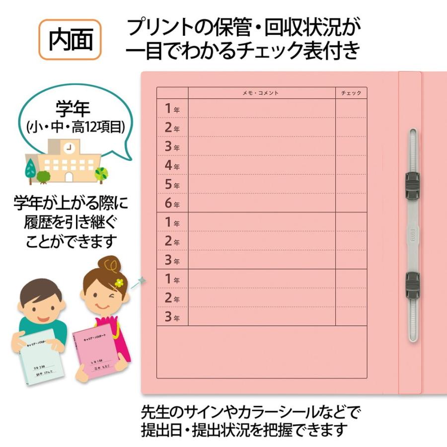 プラス(PLUS) ファイル キャリア・パスポート専用フラットファイル 児童・生徒用 ピンク 10冊セット No.021CP 91-388 ×10 | PLUS | 04