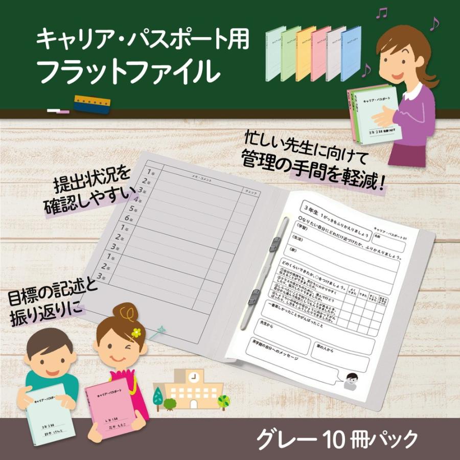 プラス(PLUS) ファイル キャリア・パスポート専用フラットファイル 児童・生徒用 グレー 10冊セット No.021CP 91-389 ×10 | PLUS | 01