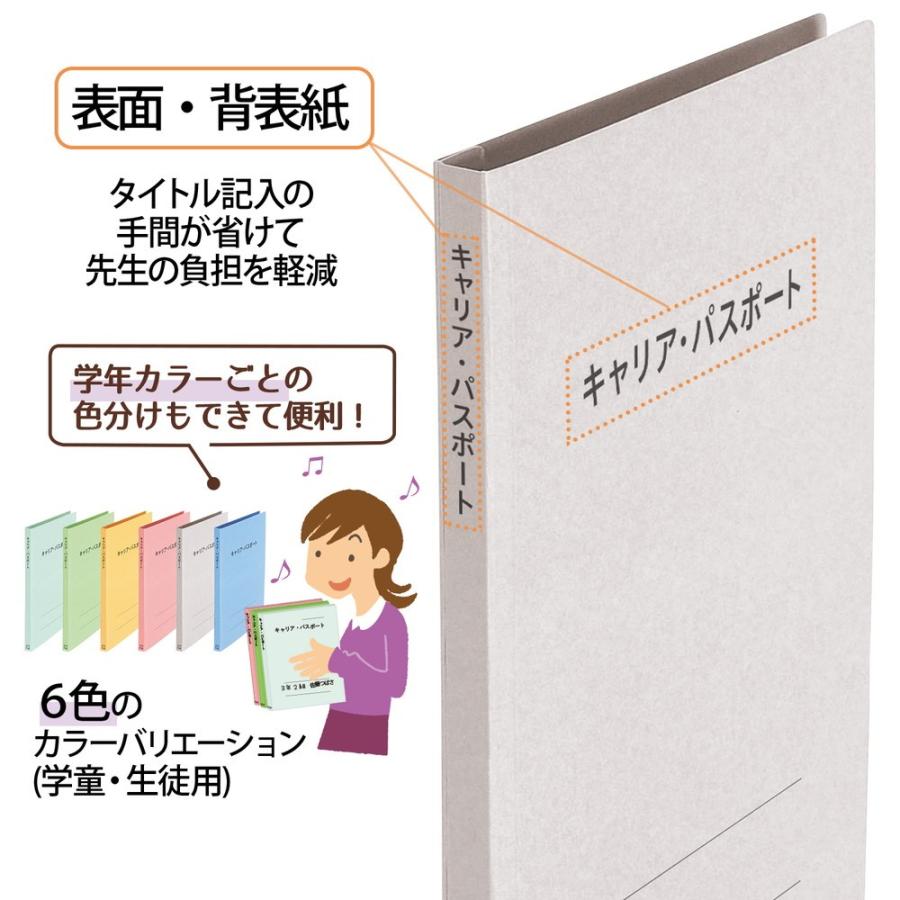 プラス(PLUS) ファイル キャリア・パスポート専用フラットファイル 児童・生徒用 グレー 10冊セット No.021CP 91-389 ×10 | PLUS | 03