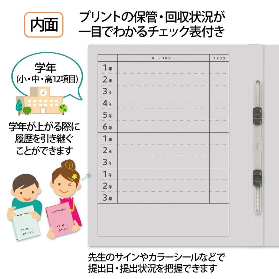 プラス(PLUS) ファイル キャリア・パスポート専用フラットファイル 児童・生徒用 グレー 10冊セット No.021CP 91-389 ×10 | PLUS | 04
