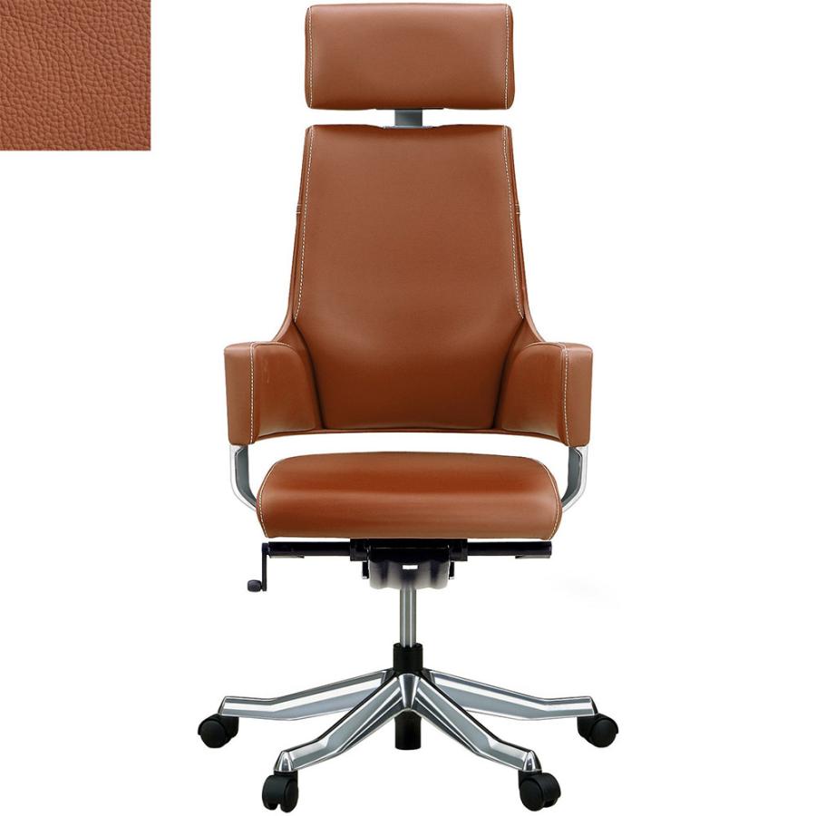 【欠品中：11月下旬入荷予定】関家具 タスクチェア デルフィ フルレザー ハイタイプ キャメル  068268 | 関家具