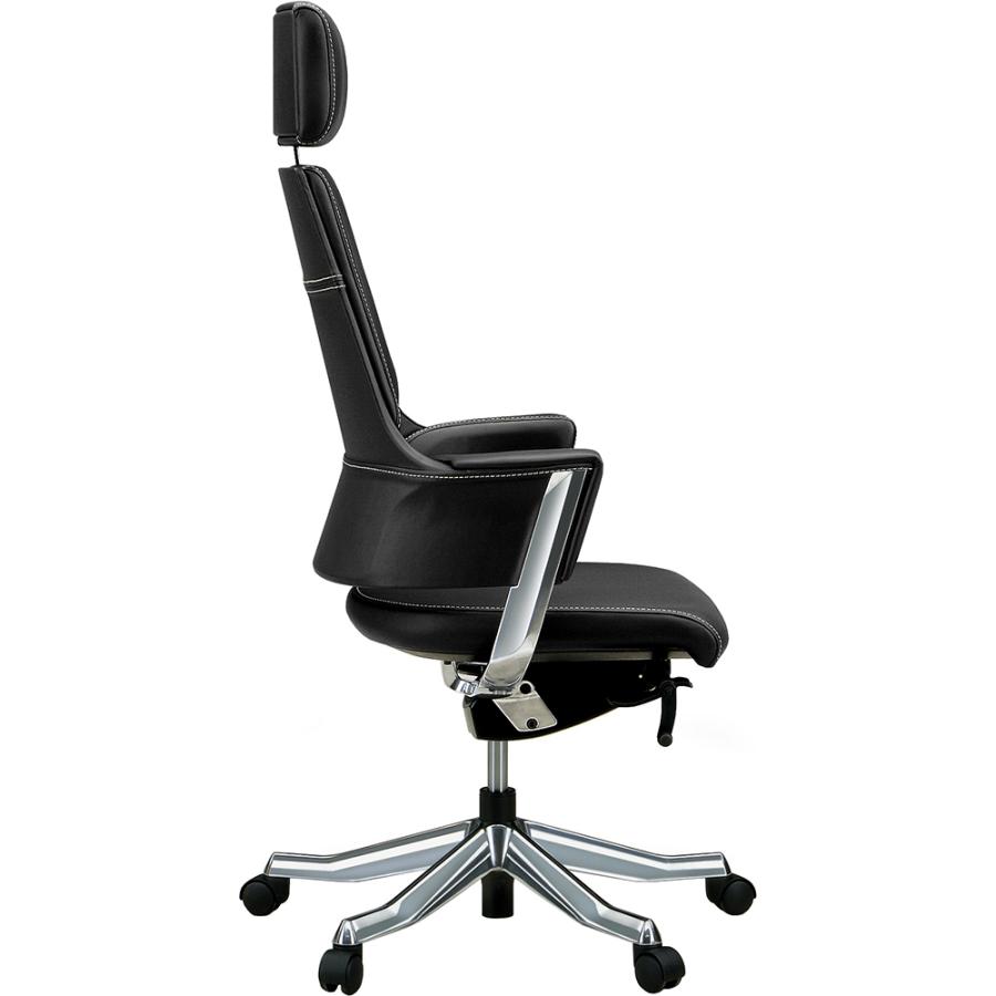 関家具 タスクチェア デルフィ フルレザー ハイタイプ ブラック  068269 | 関家具 | 02