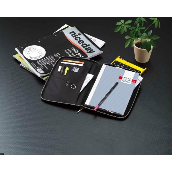 Nilon ナイロン ダブルファスナーカラーマルチカバーノート A5サイズ CN182B ブラック レイメイ藤井 |  | 01