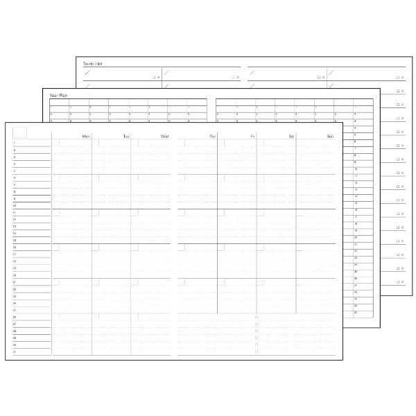 システムノート用リフィル フリーマンスリースケジュール ブロック式 A5サイズ NT205 レイメイ藤井 Raymay | ブランド登録なし | 01