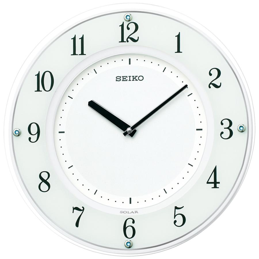 セイコー 電波ソーラー 掛時計 SF505W シンプル リビング オフィス 学校 ギフト | SEIKO