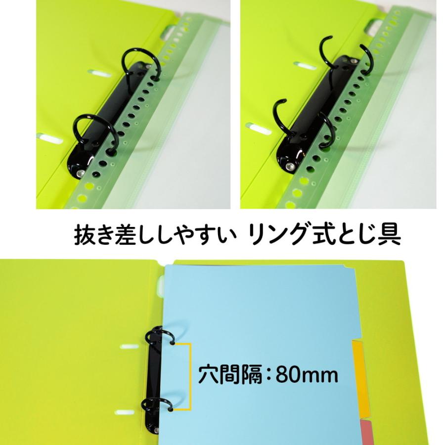 プラス(PLUS) 2リングファイル ワイド表紙 グリーン FL-201RF 84-833 | PLUS | 03