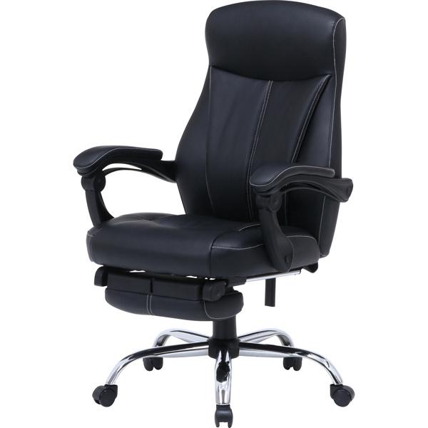 不二貿易 リクライニングチェア ゼクス ブラック 15505 オフィスチェア 椅子 合皮｜econvecoco