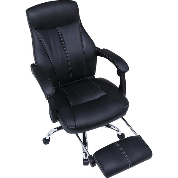 不二貿易 リクライニングチェア ゼクス ブラック 15505 オフィスチェア 椅子 合皮｜econvecoco｜02