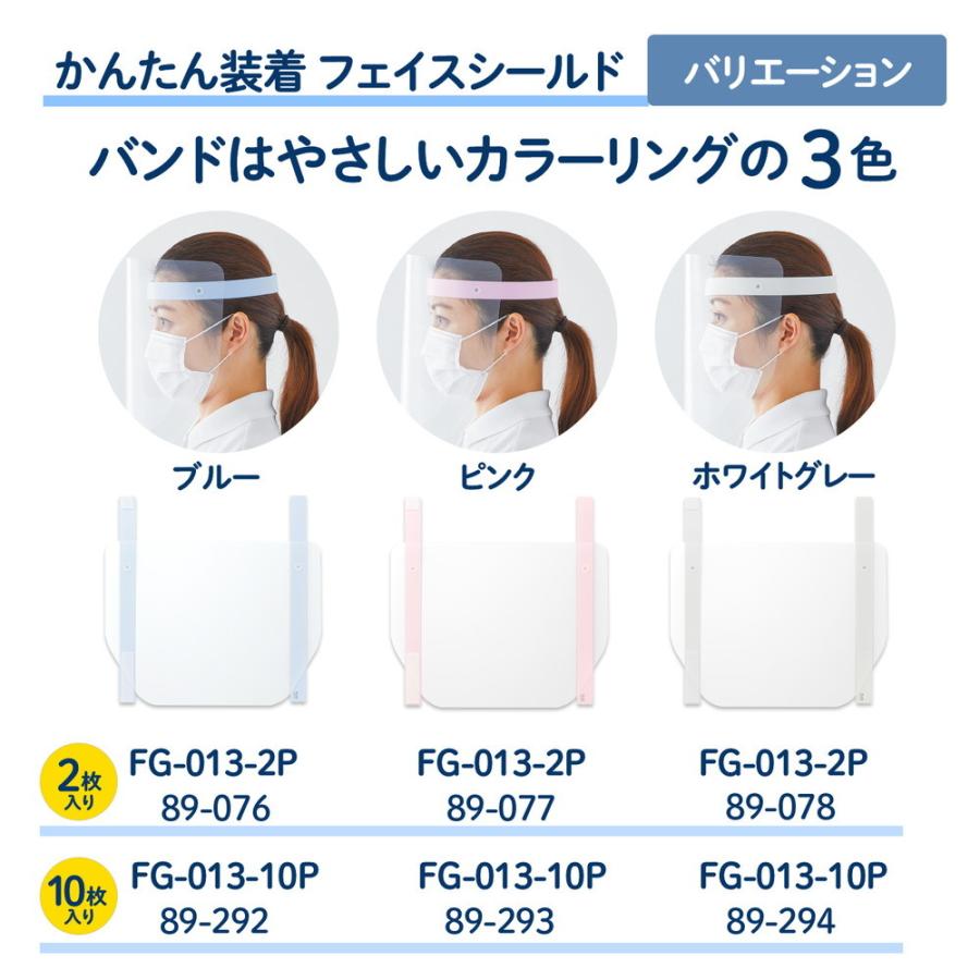 プラス (PLUS) かんたん装着 フェイスシールド 10枚入 ピンク FG-013-10P 89-293 | PLUS | 08