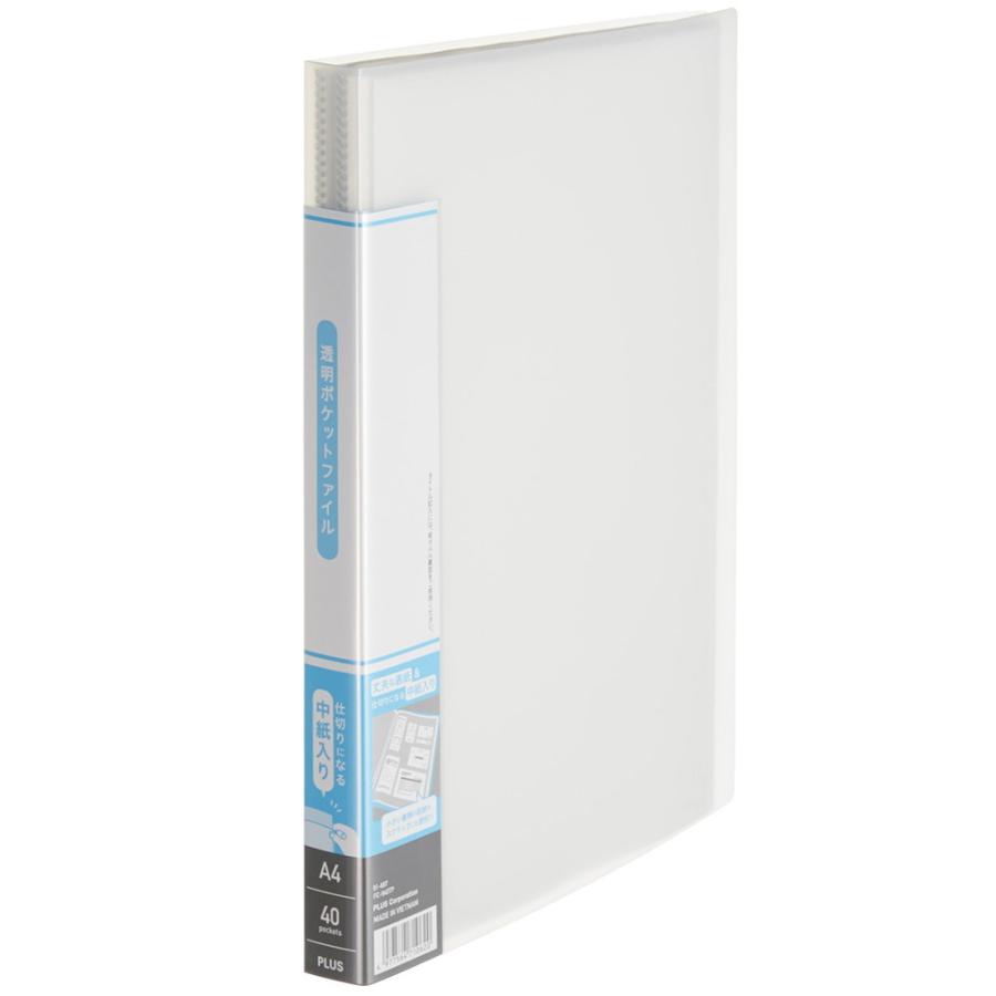 プラス(PLUS) 透明ポケットファイル A4 40P クリアー FC-940TP 91-687 | PLUS