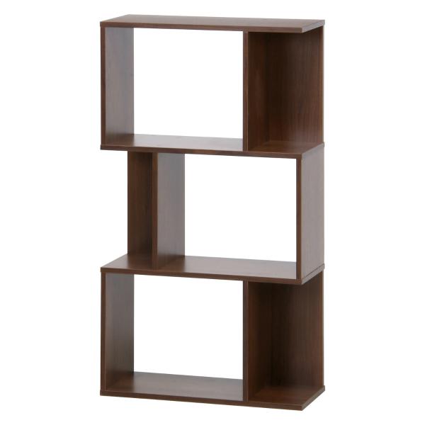 不二貿易　S型ディスプレイラック 3段　ミディアムブラウン　98711 | 不二貿易