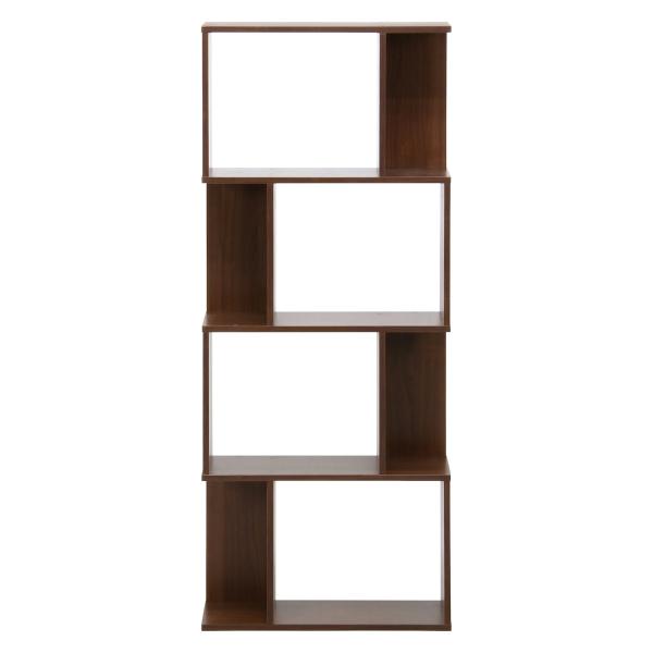 不二貿易　S型ディスプレイラック 4段　ミディアムブラウン　98714 | 不二貿易 | 01
