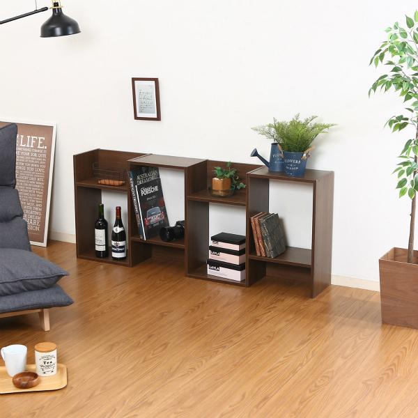 不二貿易　S型ディスプレイラック 4段　ミディアムブラウン　98714 | 不二貿易 | 06