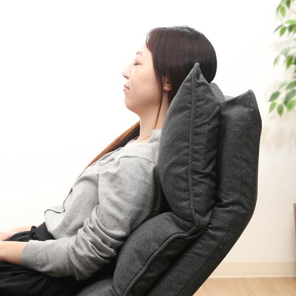 不二貿易　ダブルクッション座椅子　フィット2　1人掛け　ダークグレー　19205 | 不二貿易 | 07