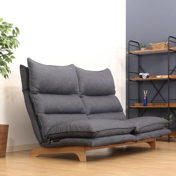 不二貿易　ダブルクッション座椅子　フィット2　2人掛け　ダークグレー　19207 | 不二貿易 | 08