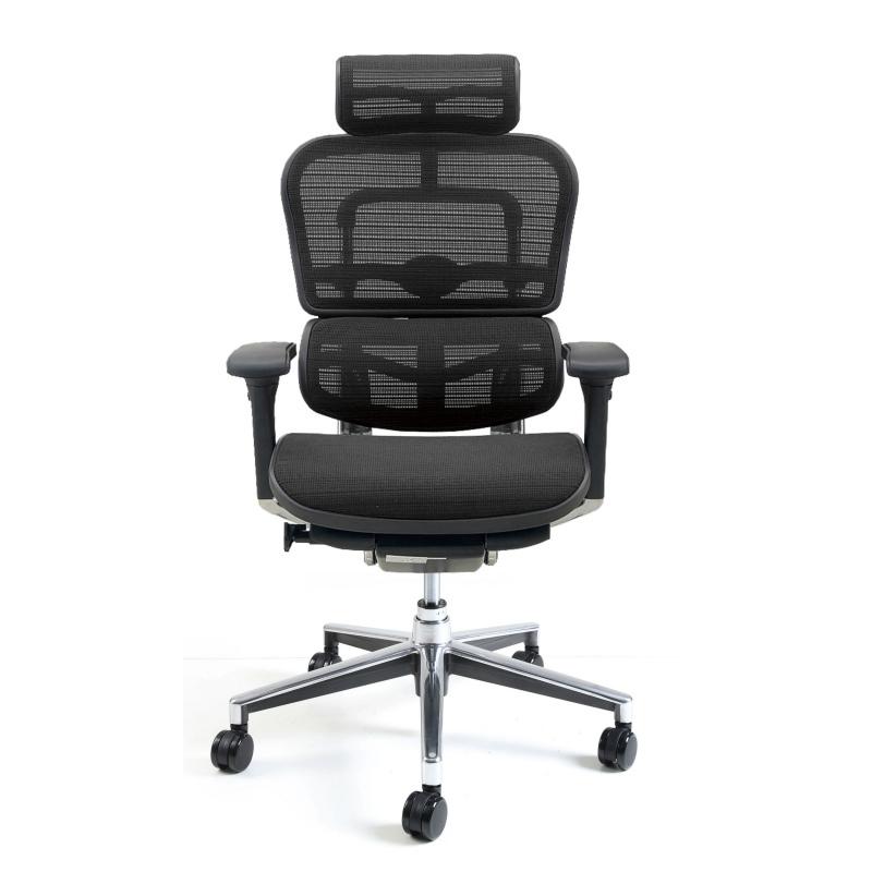 エルゴヒューマン ベーシック EH-HAM ハイタイプ ヘッドレスト・肘付 3Dファブリックメッシュ ブラック(KMD31)083055 関家具