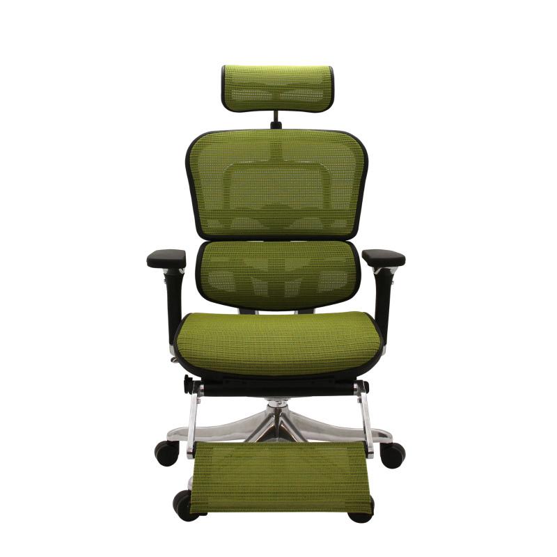 エルゴヒューマン プロ EHP-LPL ハイタイプ オットマン内蔵 ヘッドレスト・肘付 3Dファブリックメッシュ green(KMD34)090027 関家具