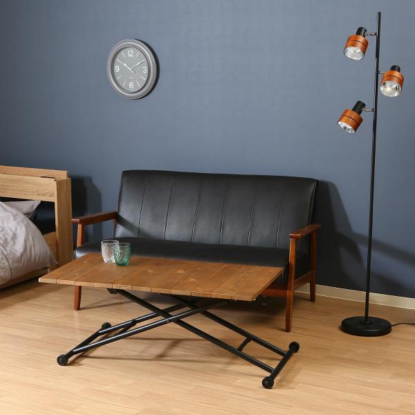 不二貿易　昇降テーブル　シルビア　アンティークブラウン　19241 |  | 09