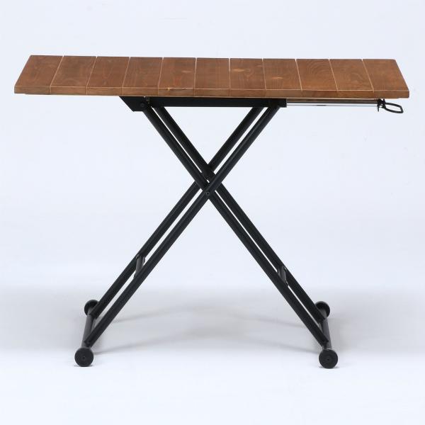 不二貿易　昇降テーブル　シルビア　アンティークブラウン　19241 |  | 02