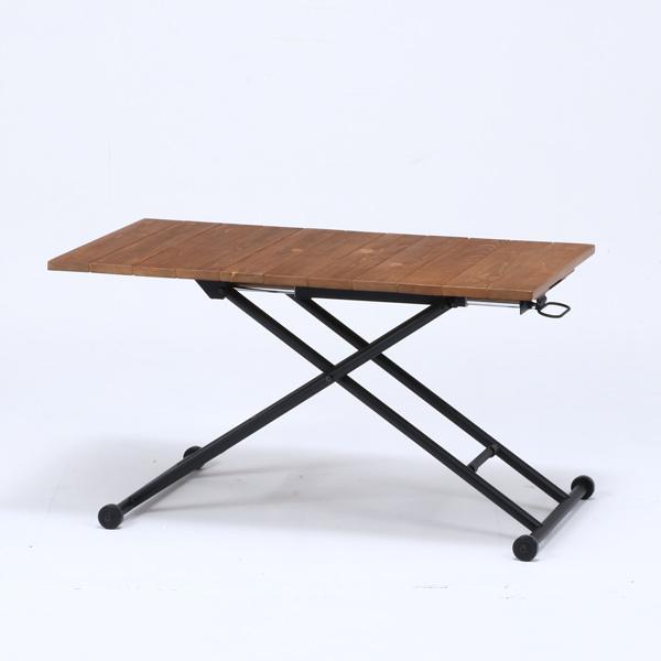 不二貿易　昇降テーブル　シルビア　アンティークブラウン　19241 |  | 03