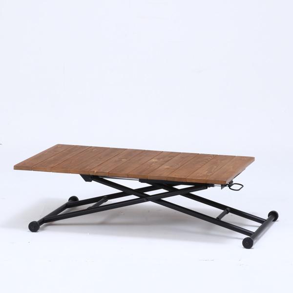 不二貿易　昇降テーブル　シルビア　アンティークブラウン　19241 |  | 04