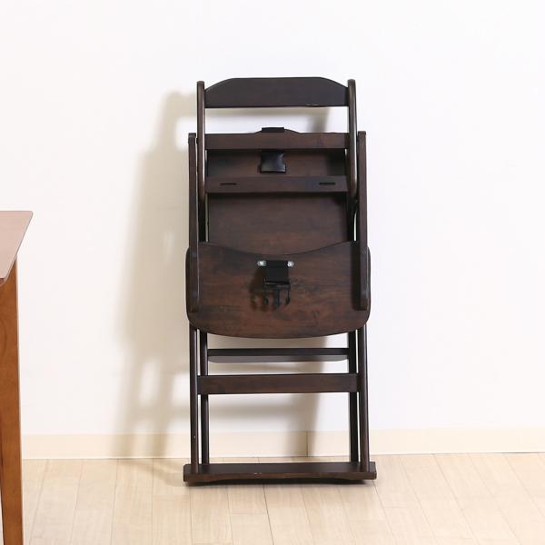 不二貿易 木製 折り畳み ベビーチェアー ブラウン 17633 ハイチェア | 不二貿易 | 08