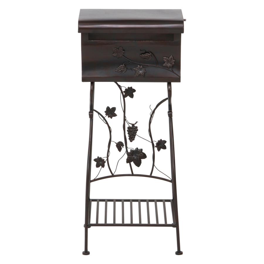 不二貿易　メールボックス　アンティーク塗装　葡萄モチーフ ブラウン　38174 | 不二貿易 | 01