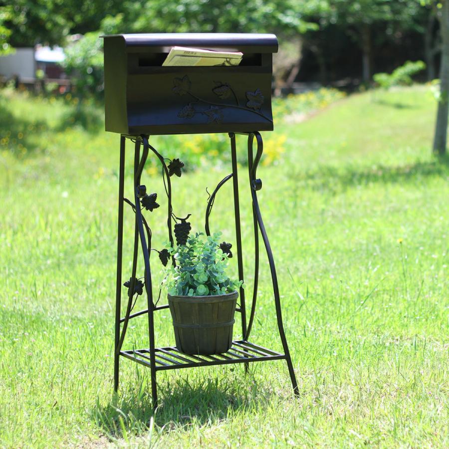 不二貿易　メールボックス　アンティーク塗装　葡萄モチーフ ブラウン　38174 | 不二貿易 | 06