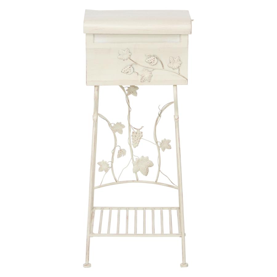 不二貿易　メールボックス　アンティーク塗装　葡萄モチーフ ホワイト　38175 | 不二貿易 | 01