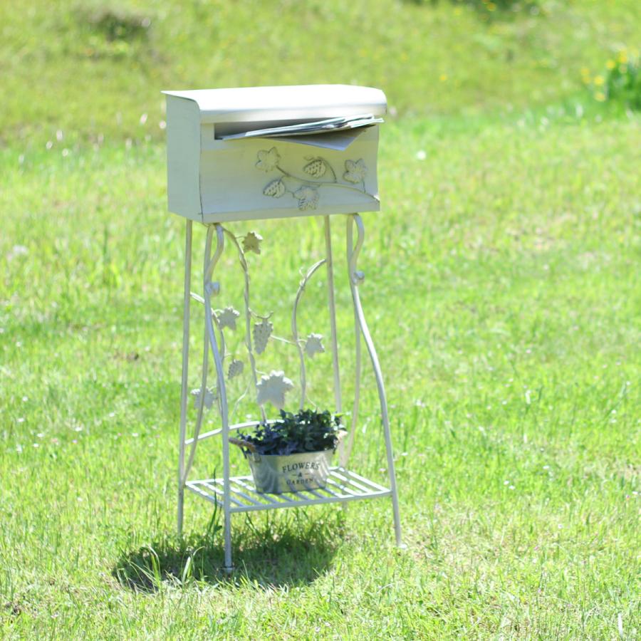 不二貿易　メールボックス　アンティーク塗装　葡萄モチーフ ホワイト　38175 | 不二貿易 | 06