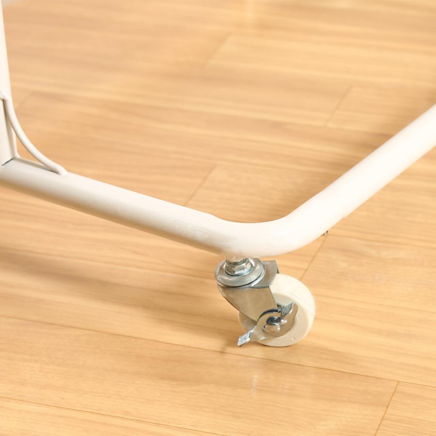 不二貿易　バスケット付きハンガーラック　2段バスケット　キャスター付き　ホワイト　16699 | 不二貿易 | 03