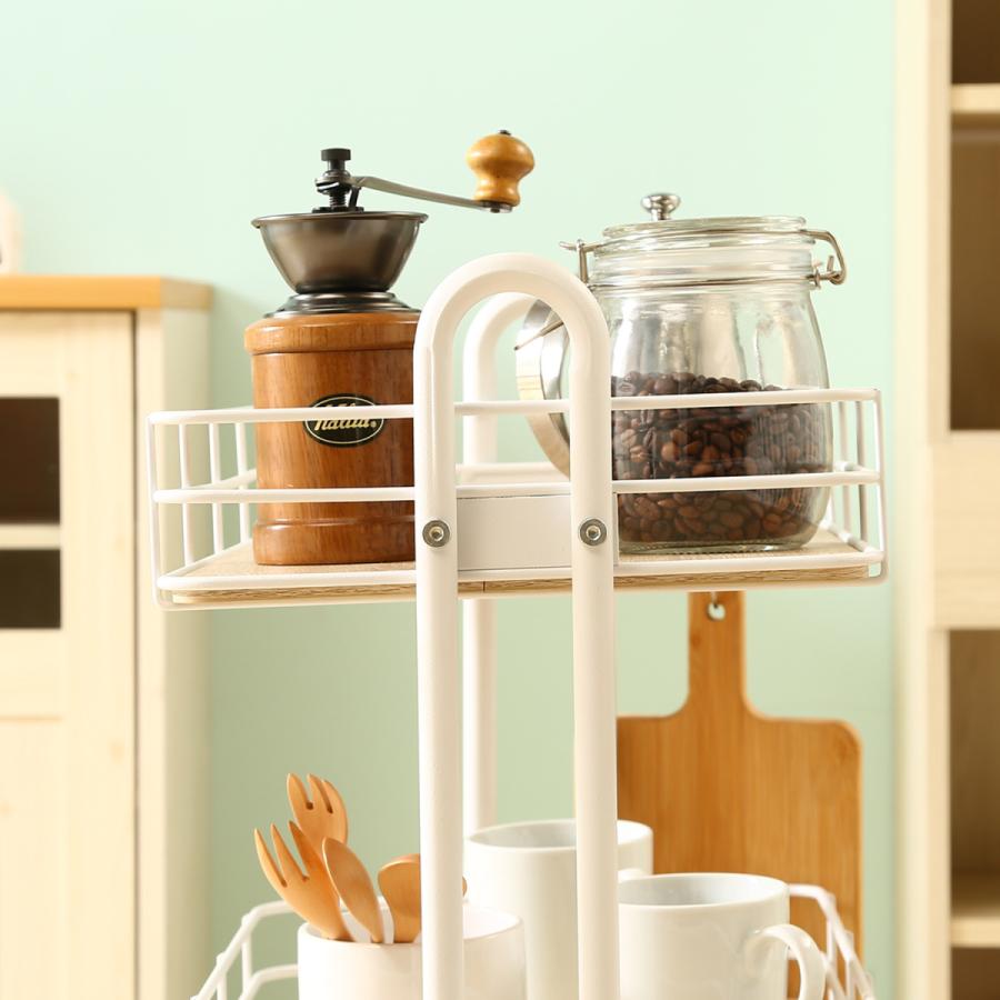 不二貿易　キッチンワゴン　3段バスケット　丈夫なスチールフレーム付き　キャスター付き　16697 | 不二貿易 | 04