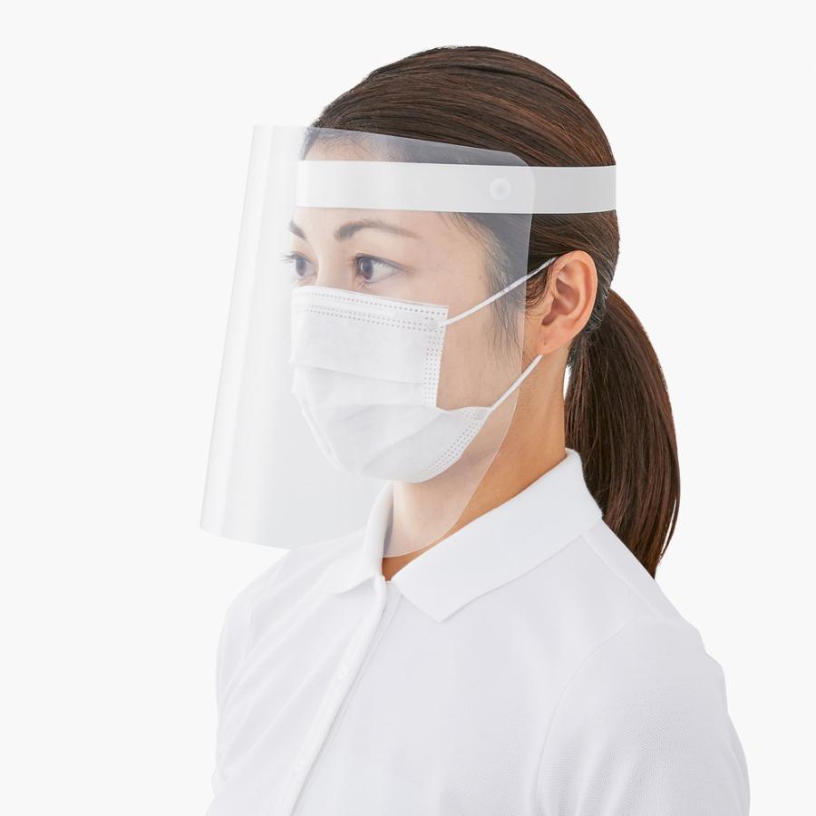 プラス(PLUS)かんたん装着フェイスシールド 小さめ2枚入 ホワイトグレー FL-196SF | PLUS