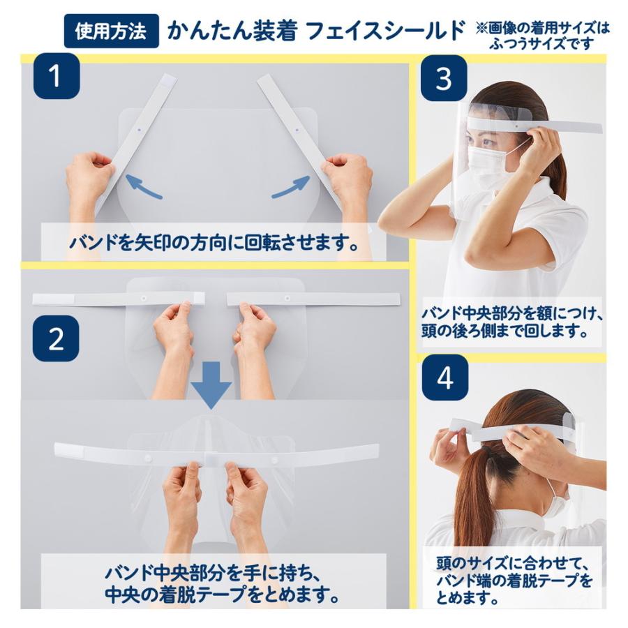 プラス(PLUS)かんたん装着フェイスシールド こども用2枚入 ホワイトグレー FL-196SF | PLUS | 05