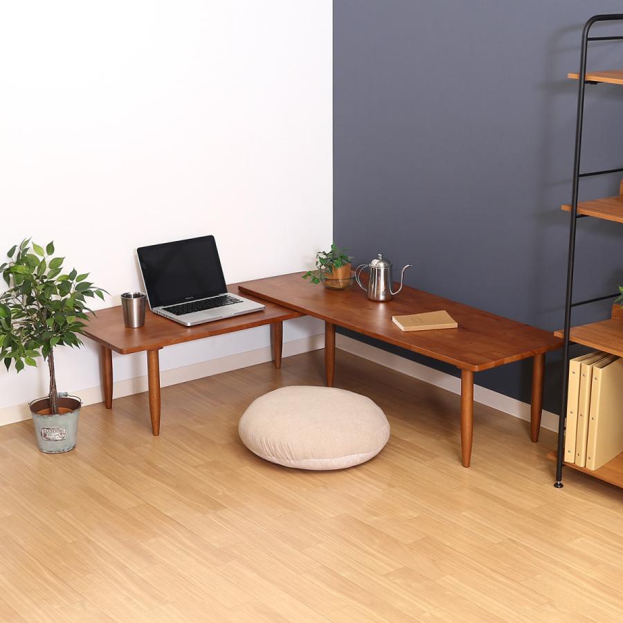 不二貿易 センターテーブル 北欧風 天板360度回転 ミディアムブラウン 37564 | 不二貿易 | 05