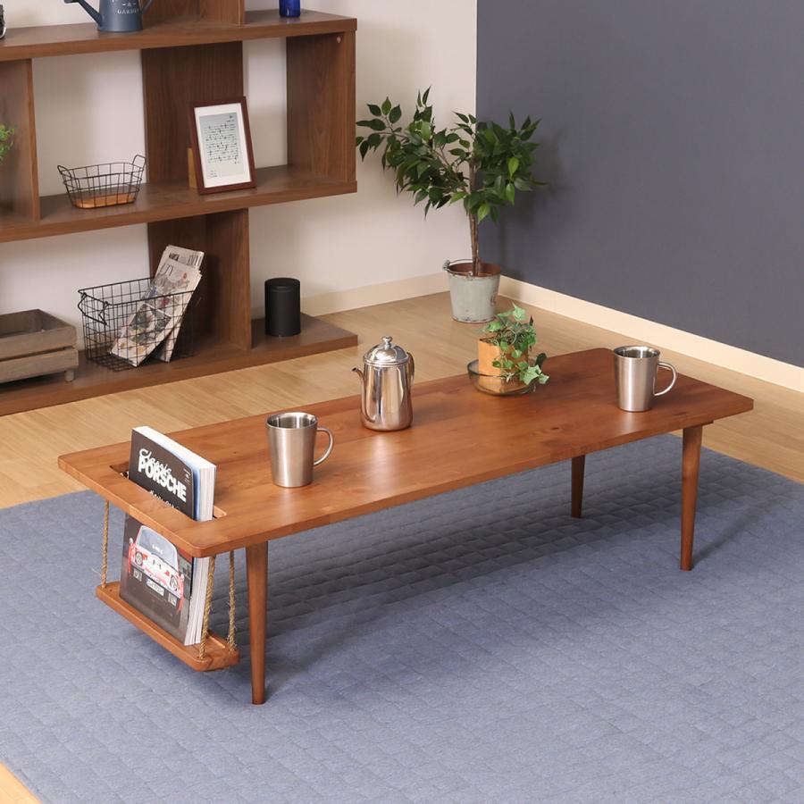 不二貿易　センターテーブル　ゆらゆらマガジンラック付き　組立簡単　ミディアムブラウン　37563 | 不二貿易 | 06