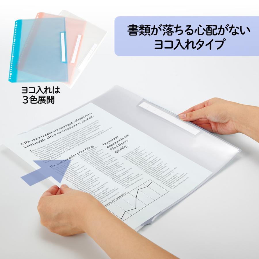 プラス PLUS リフィール式クリアーファイル ヨコ入れ 6ポケット (2・4・30穴共用) クリアー RE-202CF | PLUS | 03